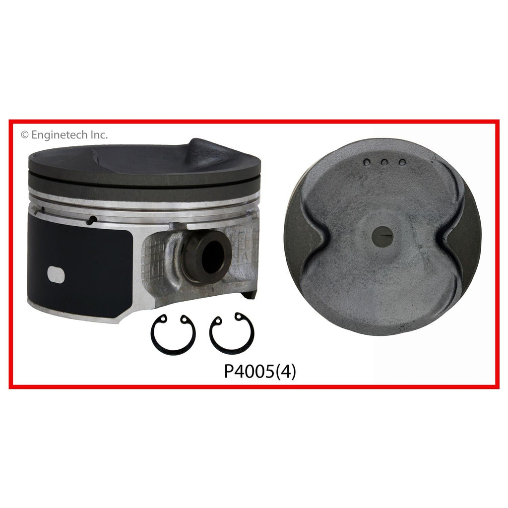 Enginetech P4005(4)STD Engine Piston Set Without Rings for Nissan and Suzuki Models