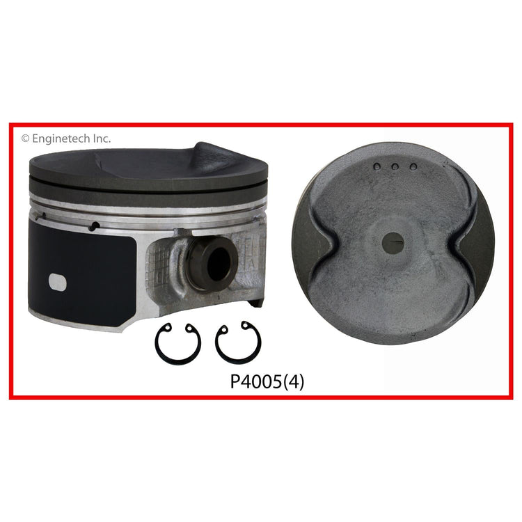 Enginetech P4005(4)STD Engine Piston Set Without Rings for Nissan and Suzuki Models