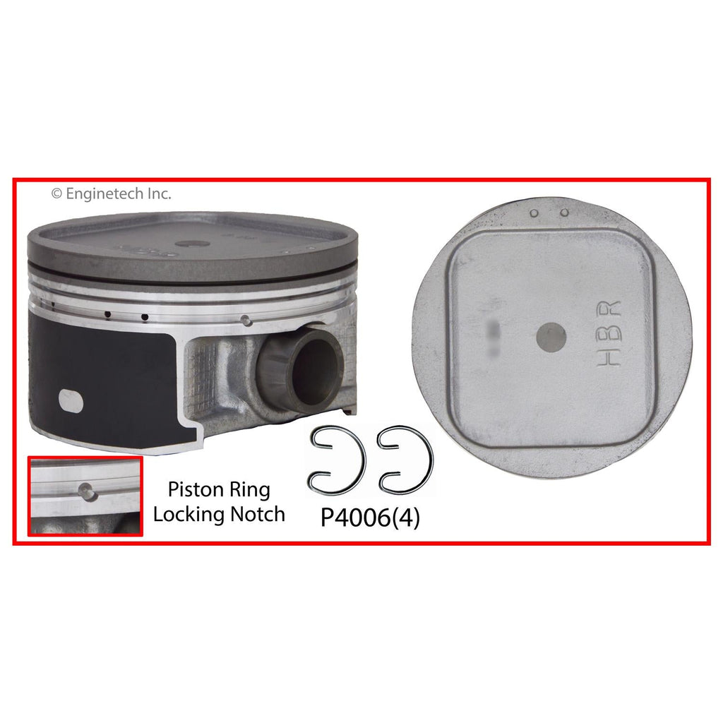 Enginetech P4006(4).50 Engine Piston Set Without Rings for Subaru and Saab Vehicles