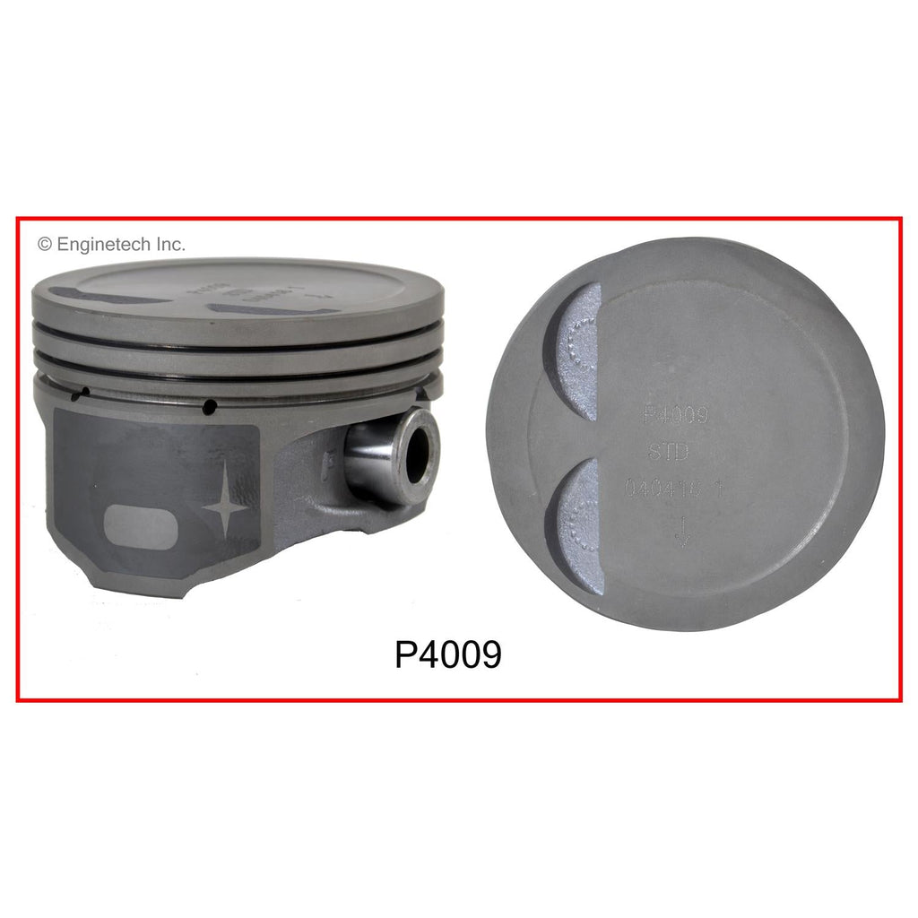 Enginetech P4009(4)STD Engine Piston Set Without Rings for Hyundai Accent and Kia Rio