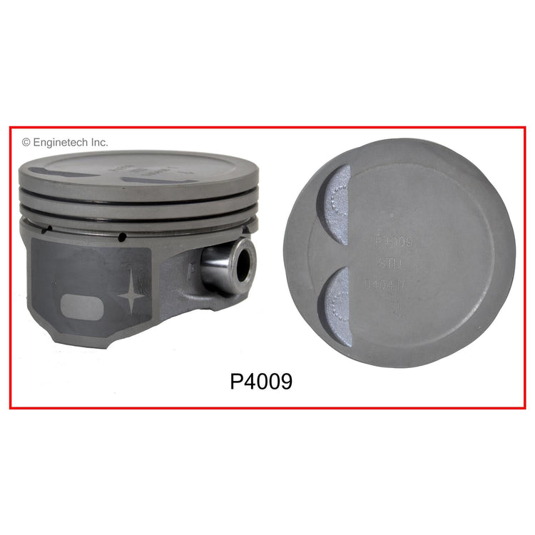 Enginetech P4009(4).50 Engine Piston Set Without Rings for Hyundai and Kia Models
