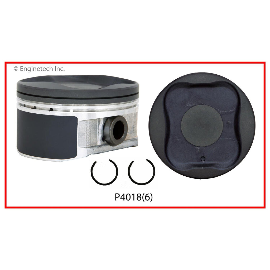Enginetech P4018(6).50 Engine Piston Set Without Rings for Toyota Tacoma, 4Runner, and Tundra