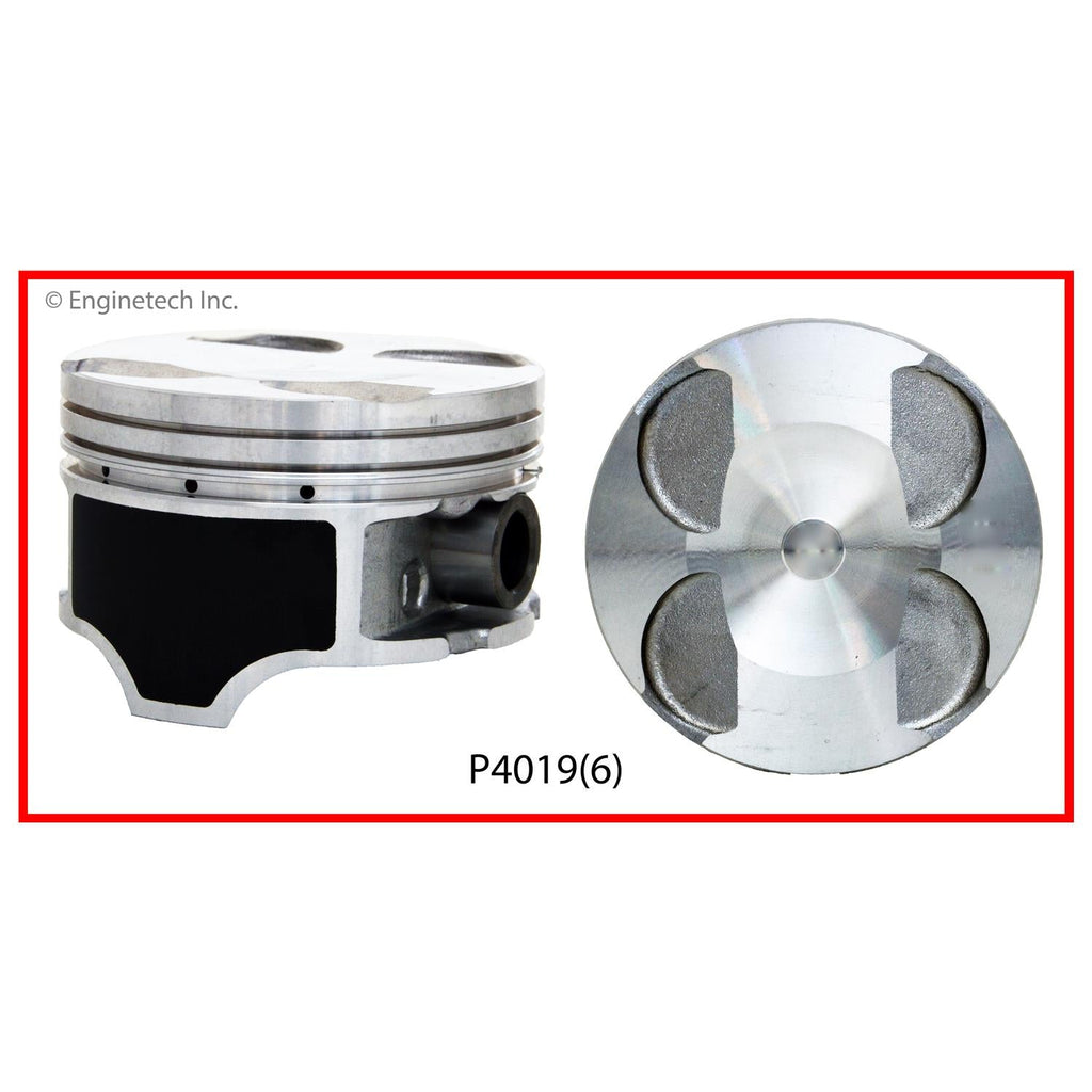 Enginetech P4019(6)STD Engine Piston Set Without Rings for Mazda 626 (1998-2002)