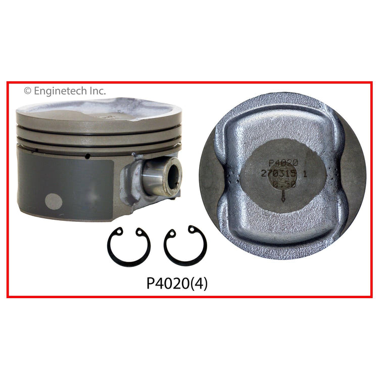 Enginetech P4020(4)STD Engine Piston Set Without Rings for Nissan Sentra (2012-2011)