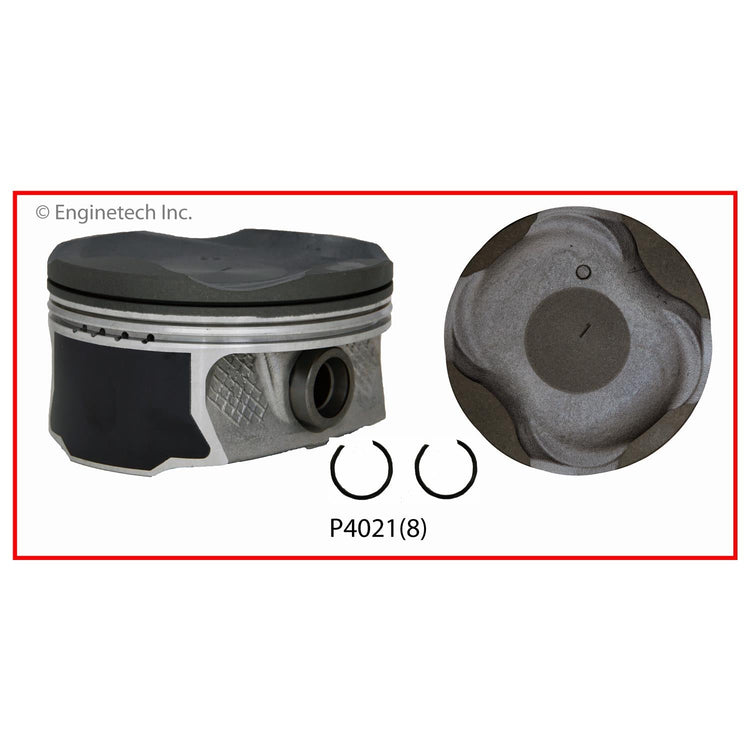 Enginetech P4021(8).50 Engine Piston Set Without Rings for Toyota and Lexus Vehicles