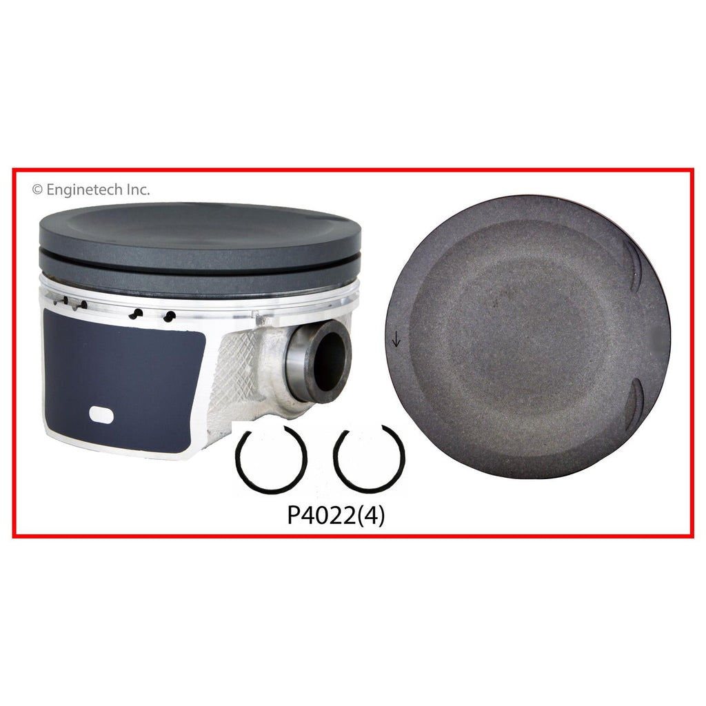 Enginetech P4022(4)STD Engine Piston Set Without Rings for Mazda 3, Mazda 6, Mazda CX-7