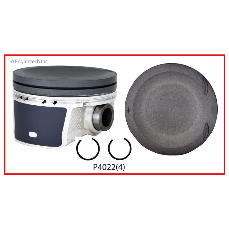 Enginetech P4022(4)STD Engine Piston Set Without Rings for Mazda 3, Mazda 6, Mazda CX-7