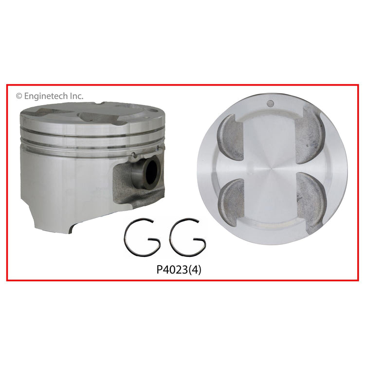 Enginetech P4023(4).50 Engine Piston Set Without Rings for 1999-2000 Mazda Miata