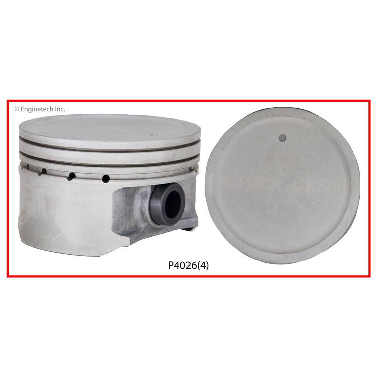Enginetech P4026(4)STD Engine Piston Set Without Rings for Mitsubishi Lancer