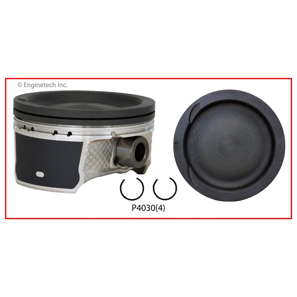 Enginetech P4030(4)STD Engine Piston Set Without Rings for Select Ford, Mazda, Lincoln Models