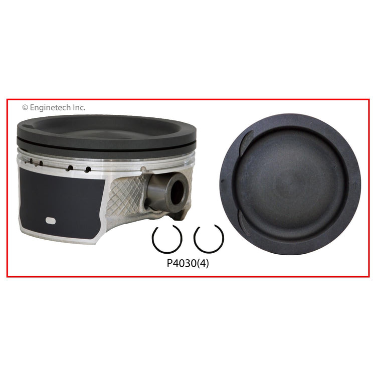 Enginetech P4030(4)STD Engine Piston Set Without Rings for Select Ford, Mazda, Lincoln Models