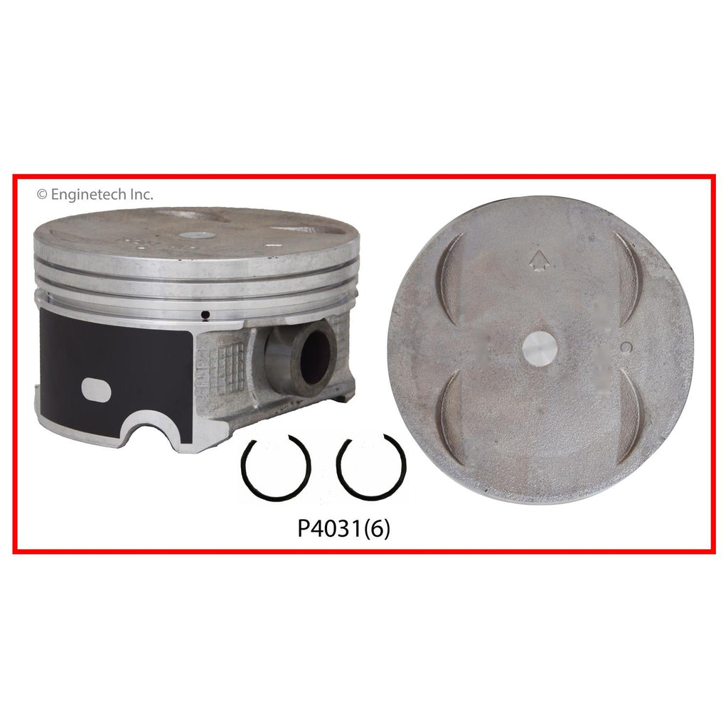 Enginetech P4031(6)STD Engine Piston Set Without Rings for Honda Odyssey, Ridgeline, and Pilot