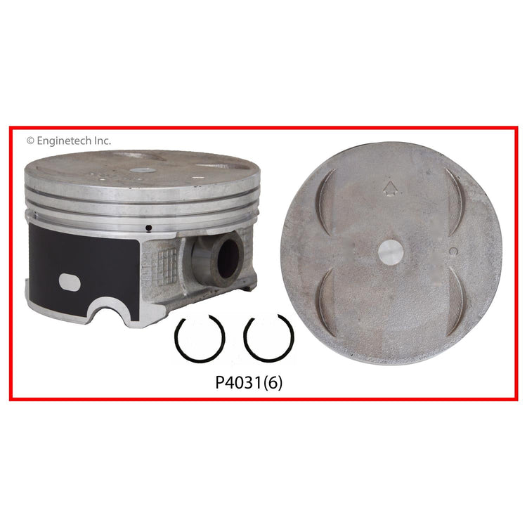 Enginetech P4031(6).50 Engine Piston Set Without Rings for Honda Odyssey, Ridgeline, and Pilot