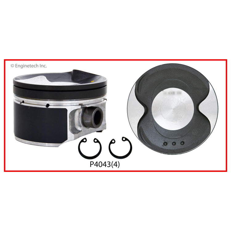 Enginetech P4043(4)STD Engine Piston Set Without Rings for Nissan Vehicles