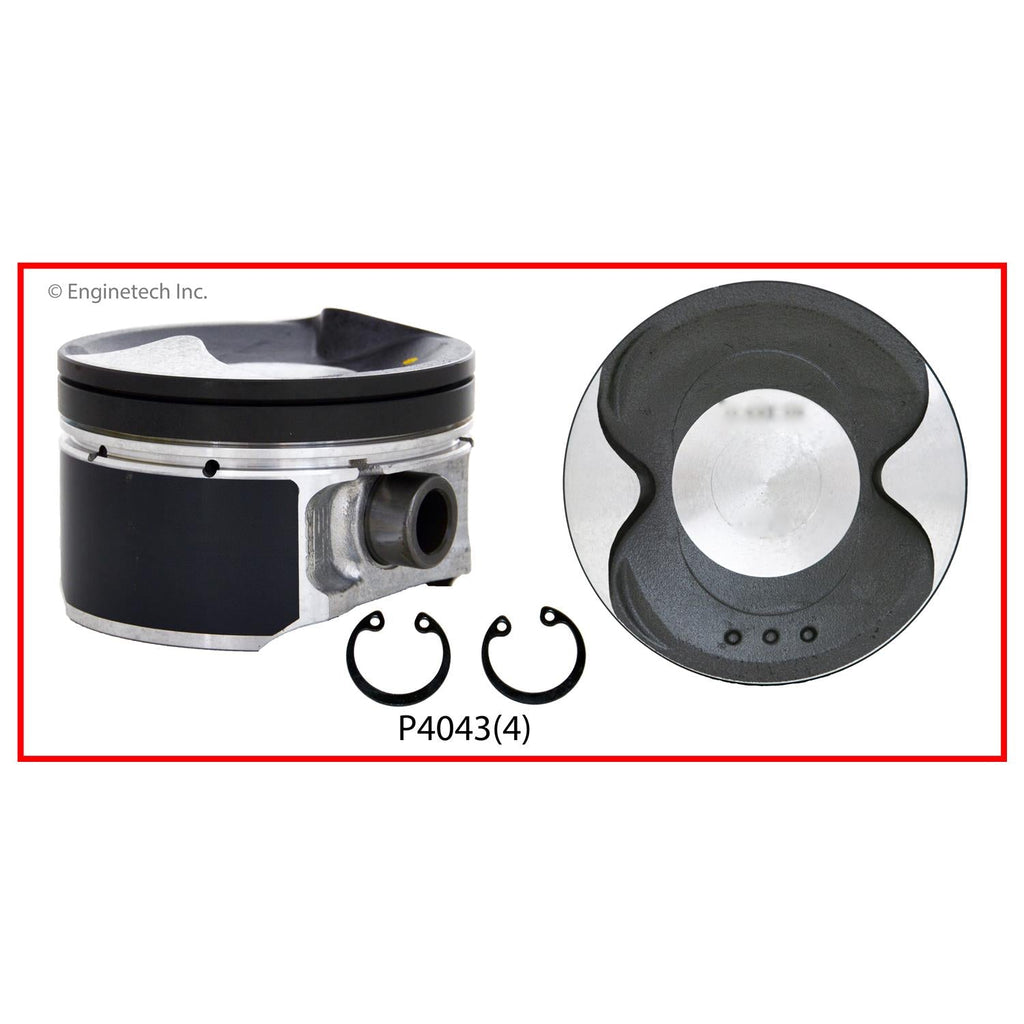 Enginetech P4043(4).50 Engine Piston Set Without Rings for Nissan 2007-2015