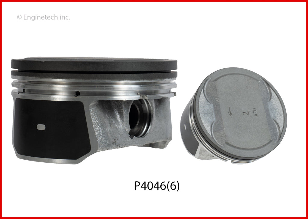 Enginetech P4046(6).75 Engine Piston Set Without Rings for Ford Models