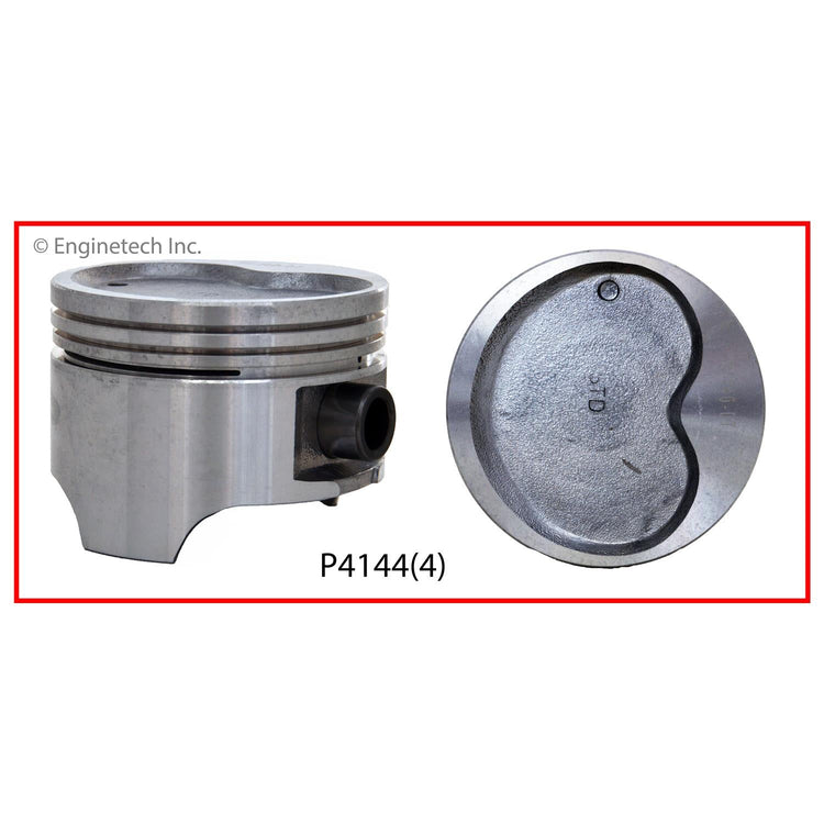 Enginetech P4144(4)STD Engine Piston Set Without Rings for Chevy Nova & Toyota Corolla