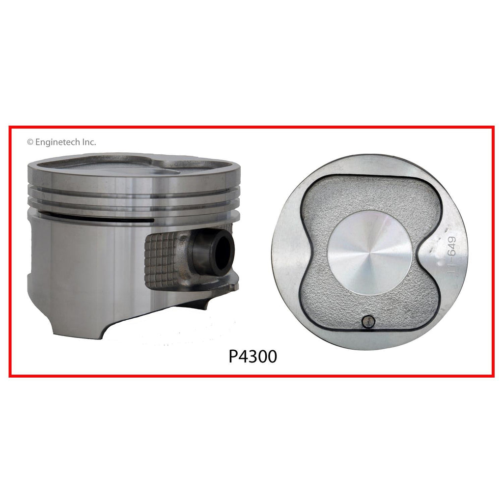 Enginetech P4300(4)STD Engine Piston Set Without Rings for Toyota and Geo Vehicles