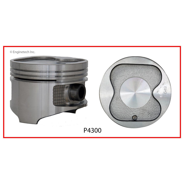 Enginetech P4300(4)STD Engine Piston Set Without Rings for Toyota and Geo Vehicles