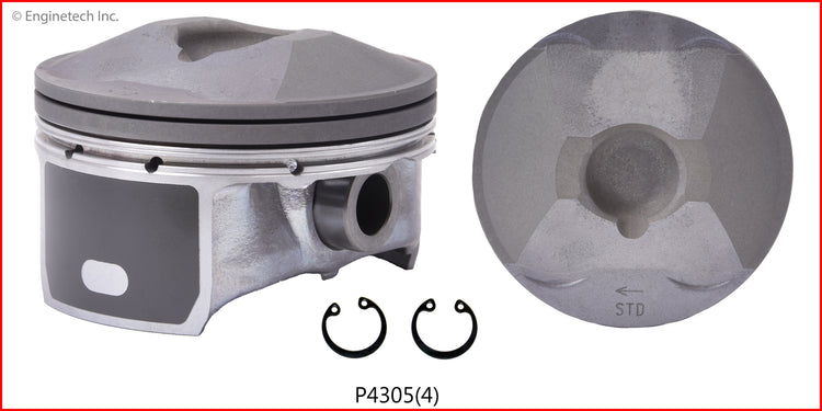 Enginetech P4305(4).50 Engine Piston Set Without Rings for Mazda 3, 6, CX-5 (2014-2016)