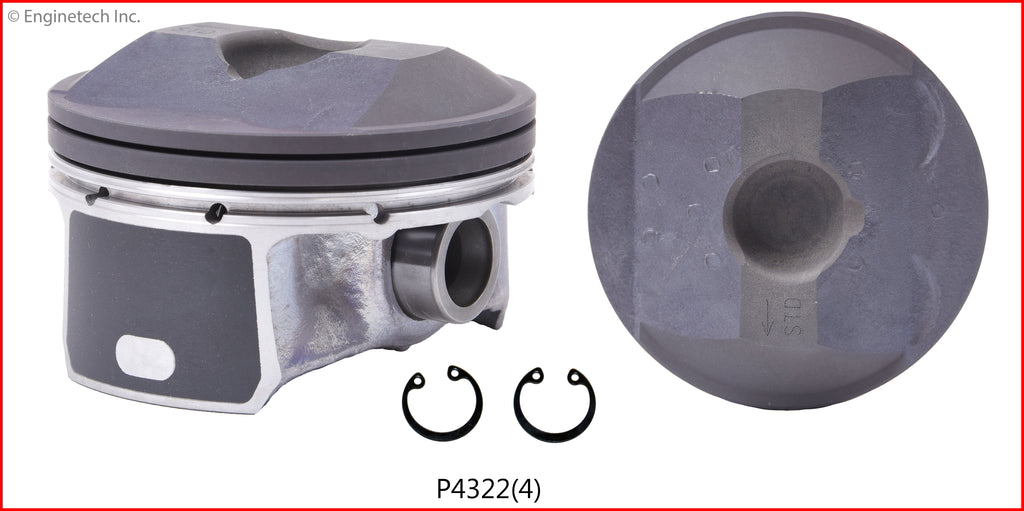 Enginetech P4322(4).50 Engine Piston Set Without Rings for Mazda 3, CX-5, MX-5 Miata