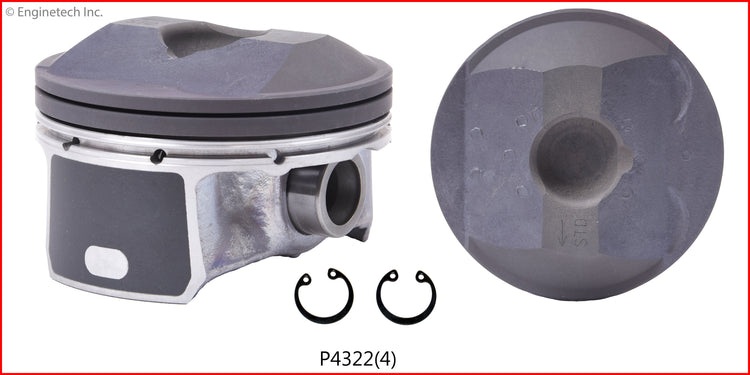 Enginetech P4322(4).50 Engine Piston Set Without Rings for Mazda 3, CX-5, MX-5 Miata