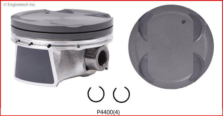Enginetech P4400(4).50 Engine Piston Set Without Rings for Hyundai and Kia Models