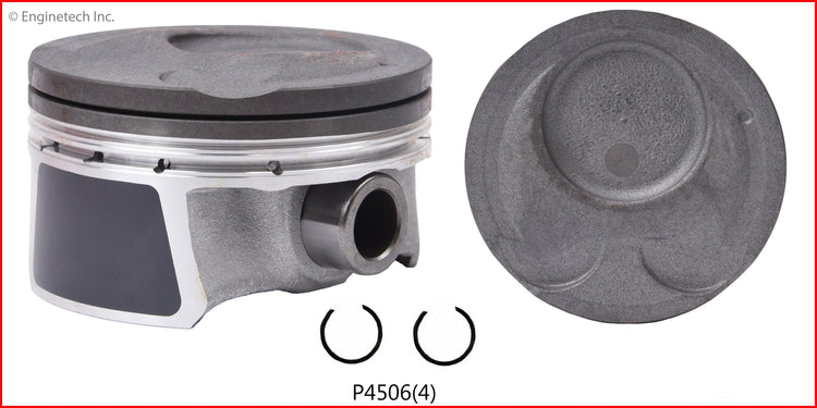 Enginetech P4506(4).50 Engine Piston Set Without Rings for Kia and Hyundai Models