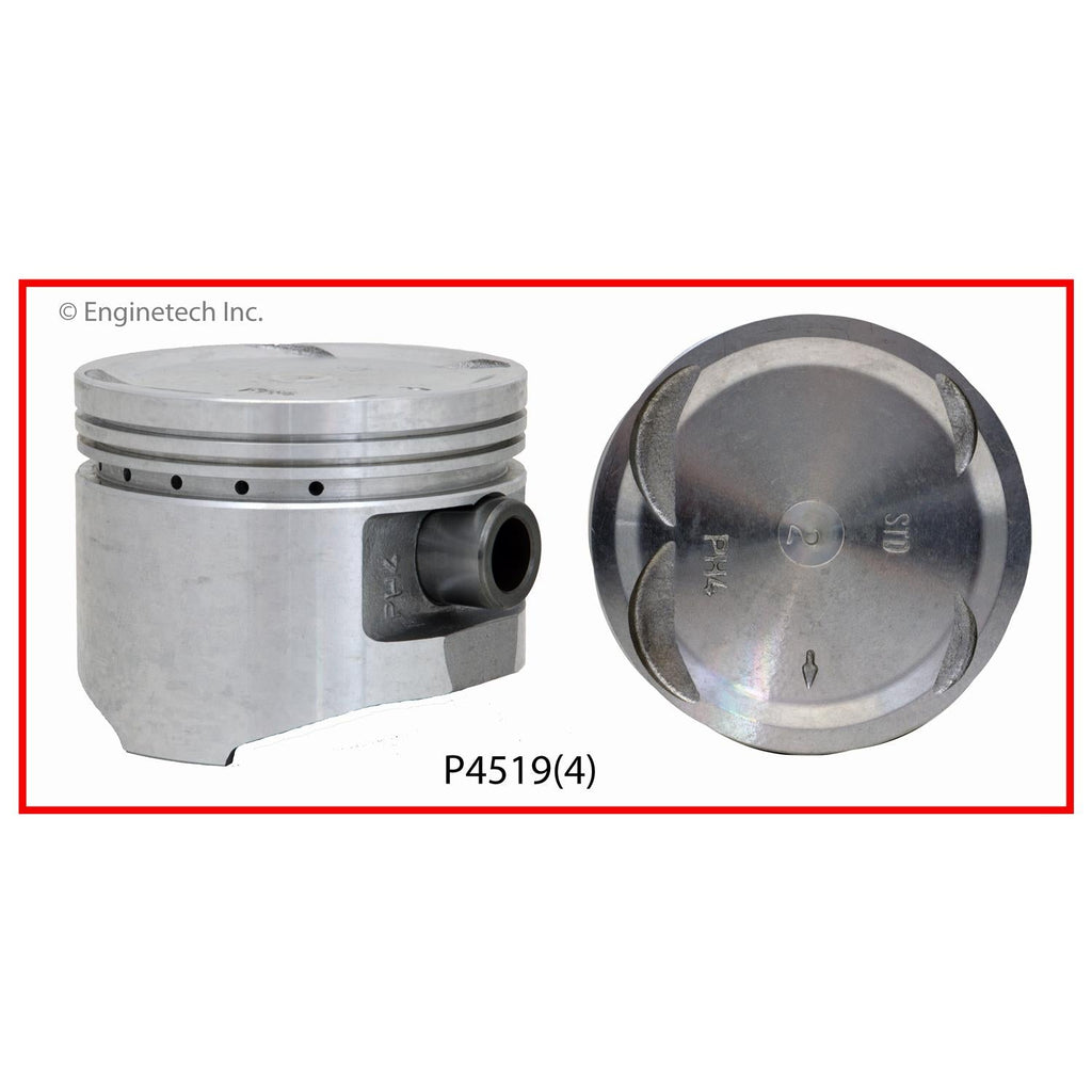 Enginetech P4519(4)STD Engine Piston Set Without Rings for Honda Accord (1986-1989)