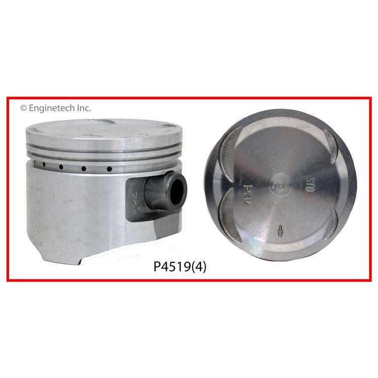 Enginetech P4519(4)STD Engine Piston Set Without Rings for Honda Accord (1986-1989)