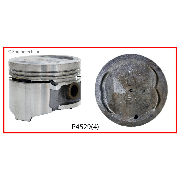 Enginetech P4529(4).50 Engine Piston Set Without Rings for Hyundai, Dodge, Plymouth, Mitsubishi