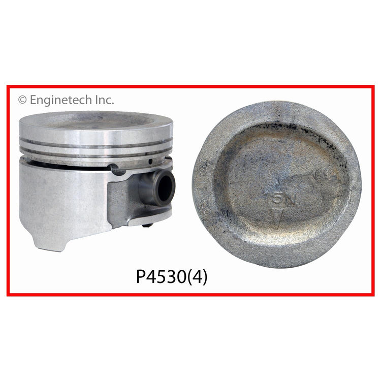 Enginetech P4530(4)STD Engine Piston Set Without Rings for Hyundai, Dodge, Mitsubishi