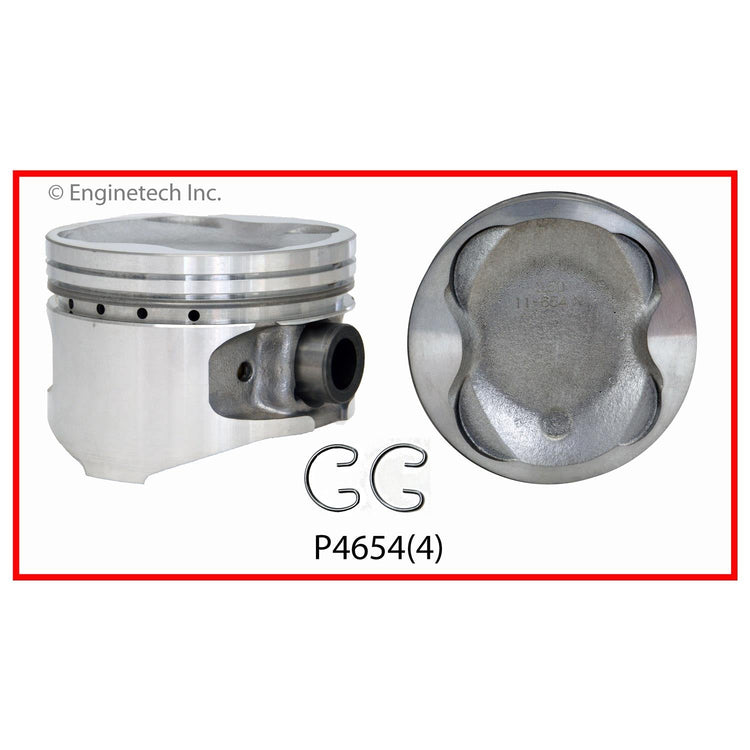 Enginetech P4654(4).50 Engine Piston Set Without Rings for Toyota Camry and Celica
