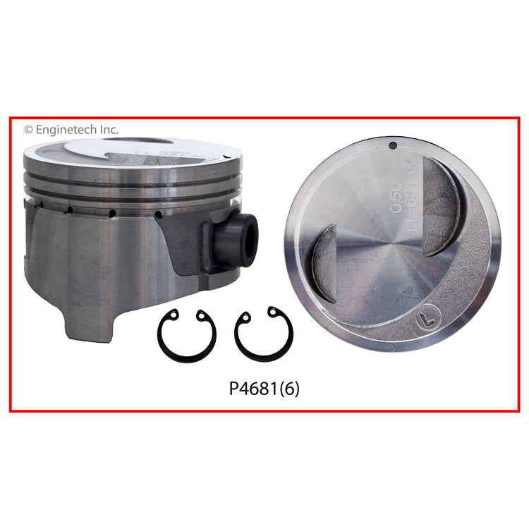Enginetech P4681(6).50 Engine Piston Set Without Rings for Mercury and Nissan Vehicles