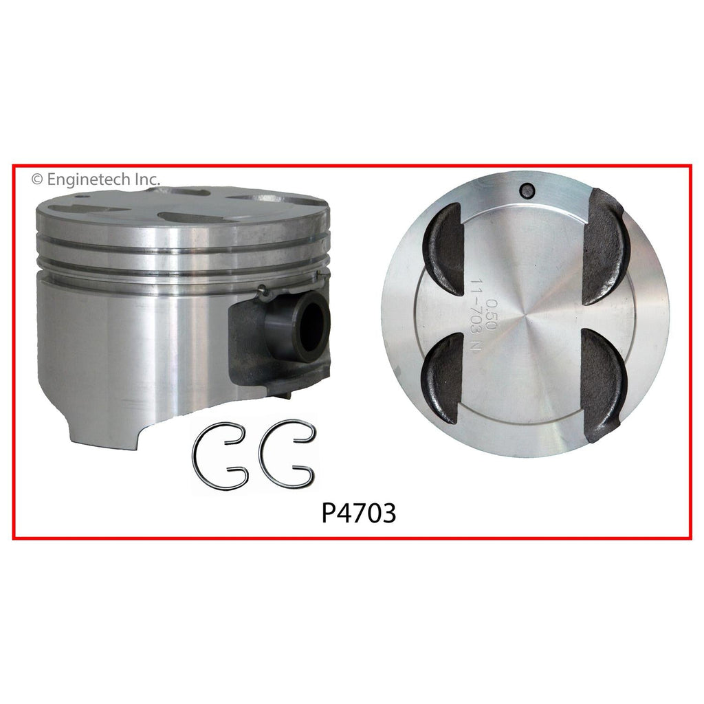 Enginetech P4703(4)STD Engine Piston Set Without Rings for Mazda Protege and Ford Escort