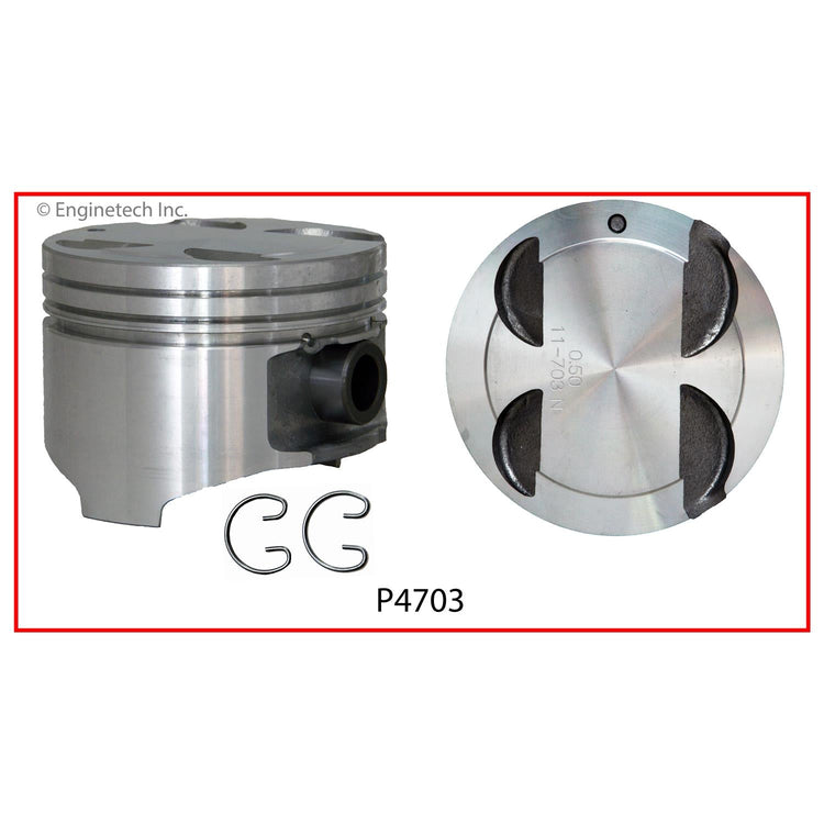 Enginetech P4703(4)STD Engine Piston Set Without Rings for Mazda Protege and Ford Escort