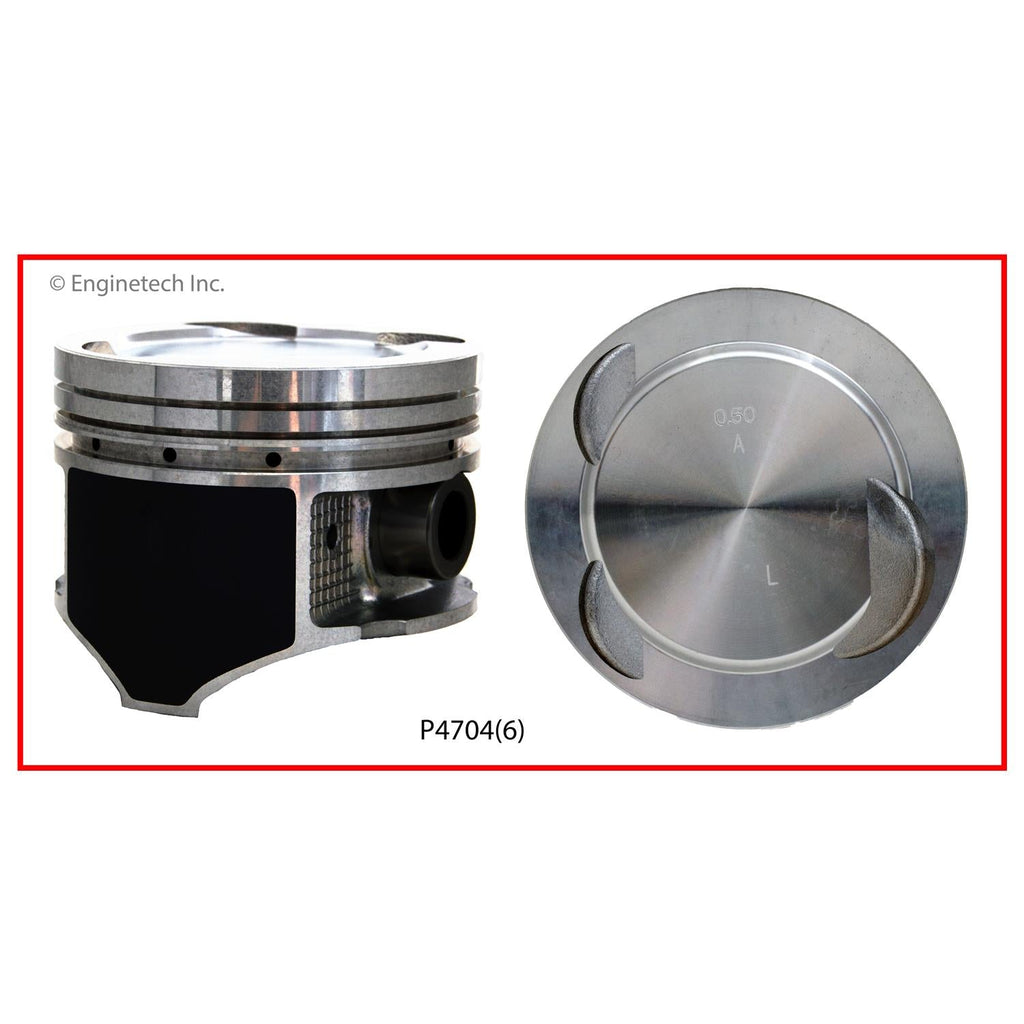 Enginetech P4704(6)STD Engine Piston Set Without Rings for Mazda MPV 1994-1998