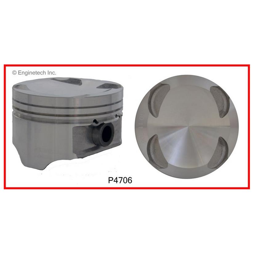 Enginetech P4706(4)STD Engine Piston Set Without Rings for Mazda 626 (1993-2002)