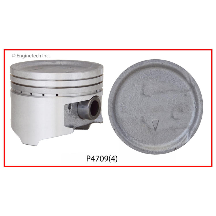 Enginetech P4709(4)STD Engine Piston Set Without Rings for Eagle Summit, Plymouth Colt, Mitsubishi Expo