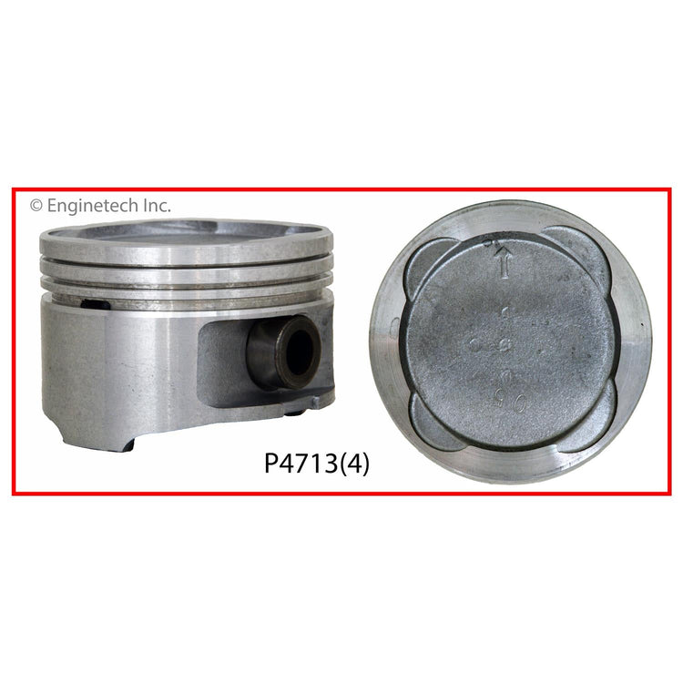 Enginetech P4713(4).50 Engine Piston Set Without Rings for Toyota Corolla and Celica