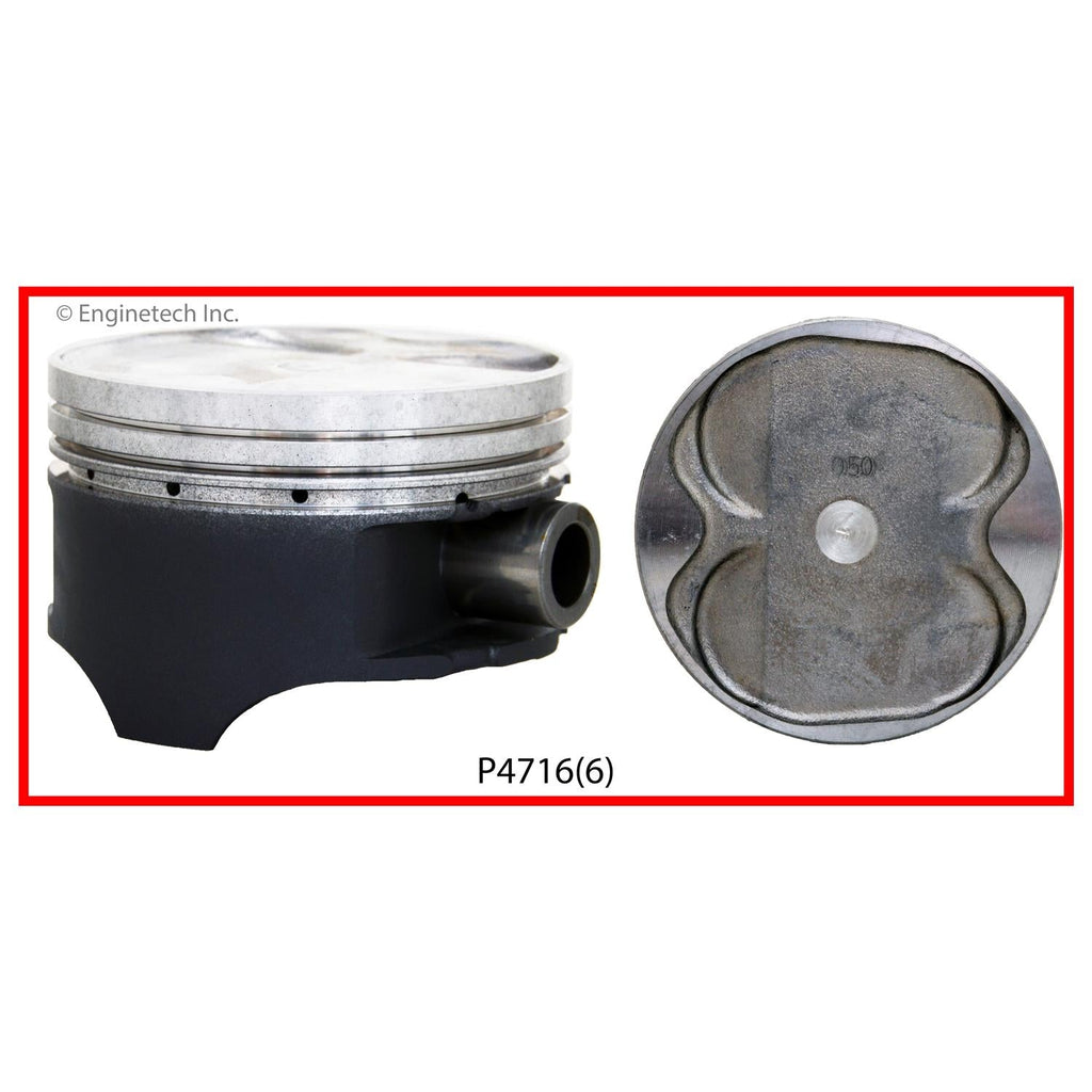 Enginetech P4716(6)STD Engine Piston Set Without Rings for Mazda 626 and Ford Probe