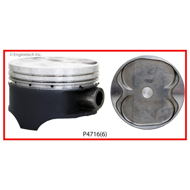 Enginetech P4716(6).50 Engine Piston Set Without Rings for Mazda 626 and Ford Probe