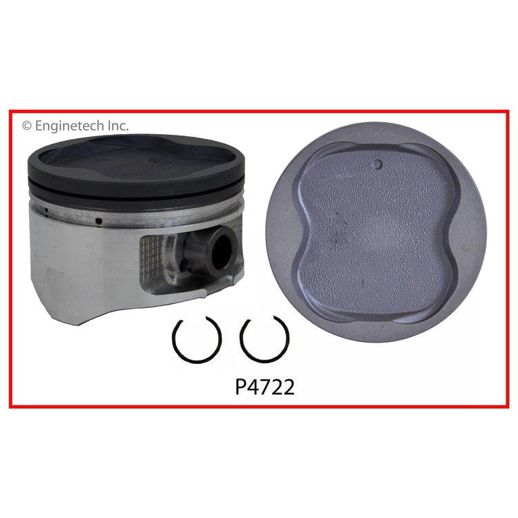 Enginetech P4722(1)STD Engine Single Piston Without Rings for Toyota Trucks and SUVs