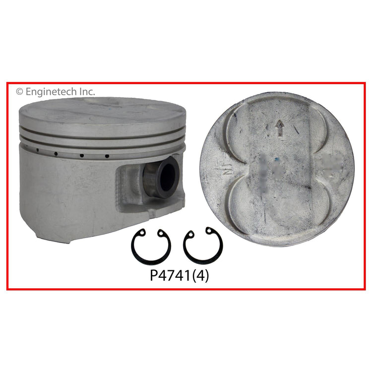Enginetech P4741(4)STD Engine Piston Set Without Rings for Honda Prelude (1997-2001)