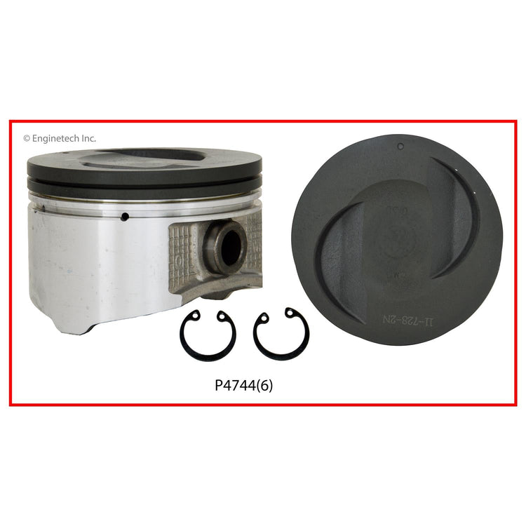 Enginetech P4744(6)STD Engine Piston Set Without Rings for Nissan and Mercury Vehicles
