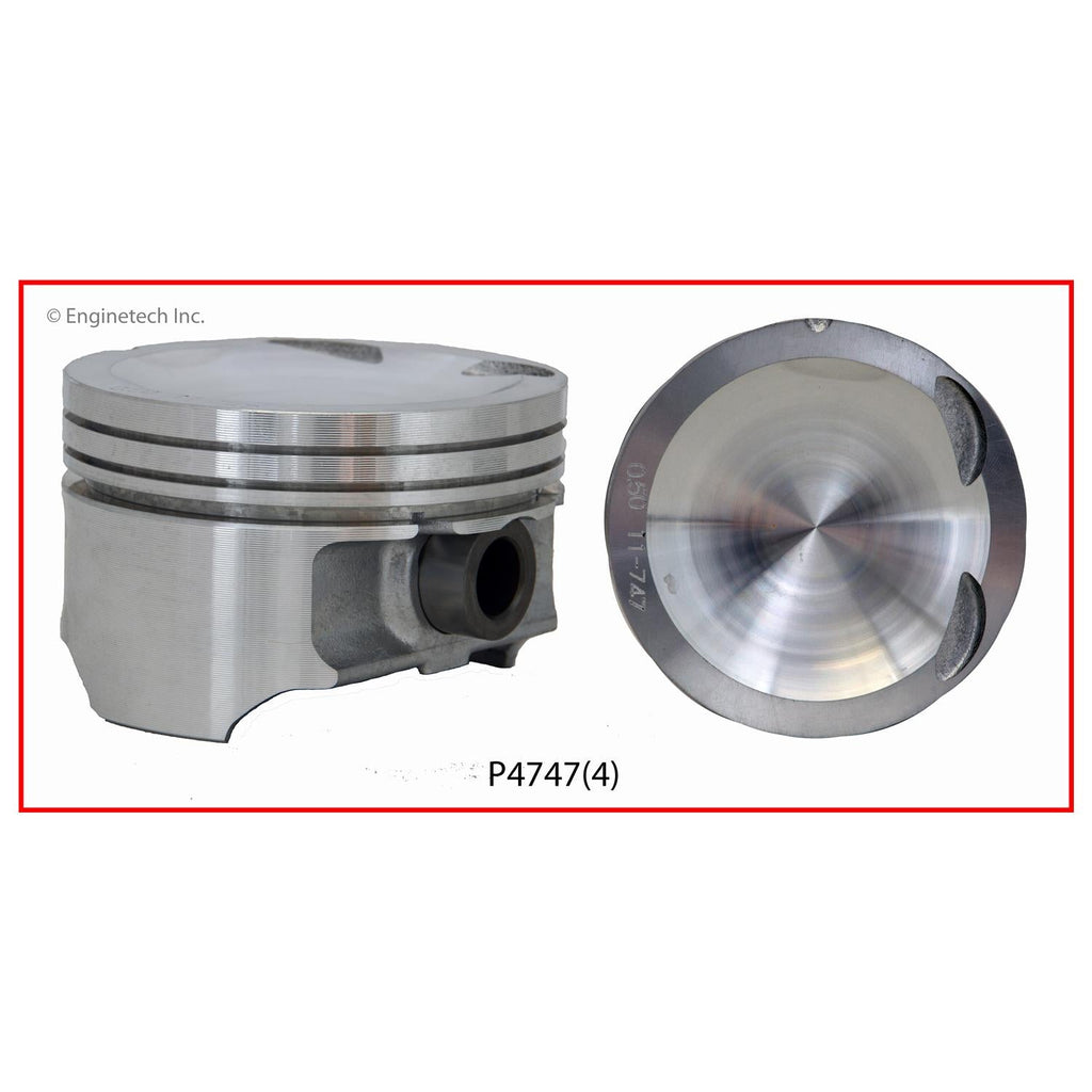 Enginetech P4747(4).50 Engine Piston Set Without Rings for Isuzu and Daewoo Vehicles