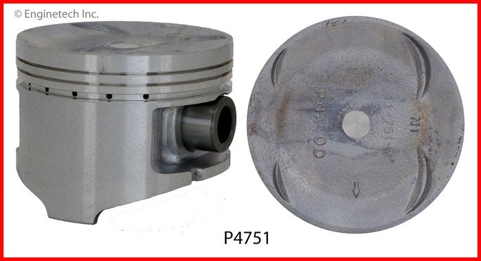 Enginetech P4751(4)STD Engine Piston Set Without Rings for Honda and Isuzu Vehicles