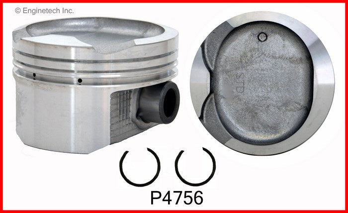 Enginetech P4756(4)STD Engine Piston Set Without Rings for Chevrolet and Toyota