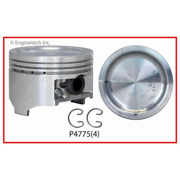 Enginetech P4775(4).50 Engine Piston Set Without Rings for Suzuki and Chevrolet Vehicles
