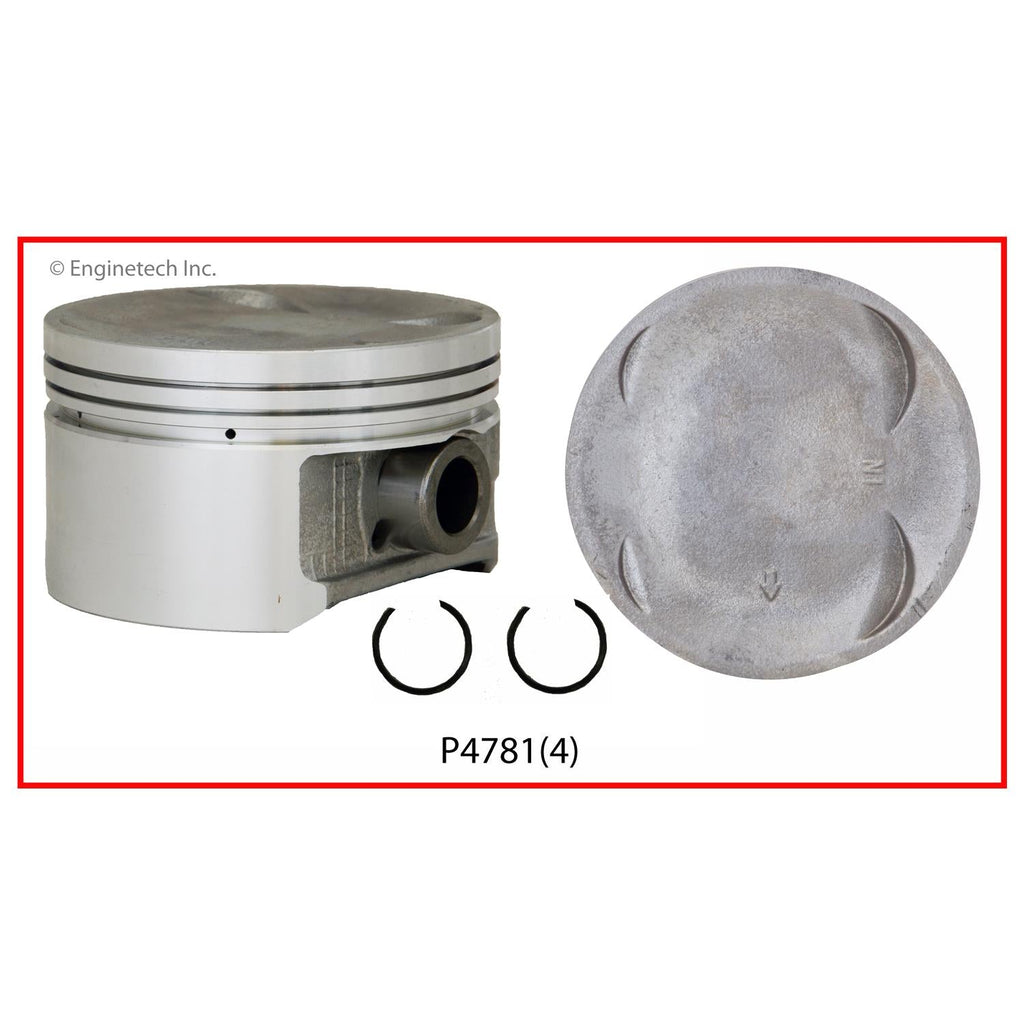 Enginetech P4781(4)STD Engine Piston Set Without Rings for Honda Accord (1998-2002)